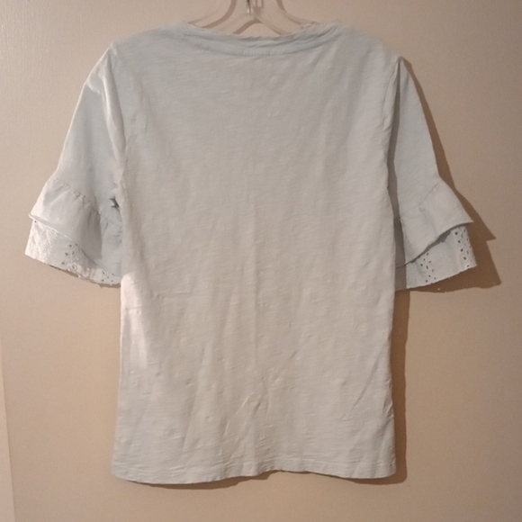 Dylan White Ruffled Short Sleeve Tunic - Picture 3 of 5